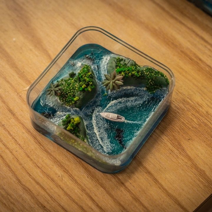 Resin Art Ideas - Micro-Isola delle Isole Faroe realizzata a