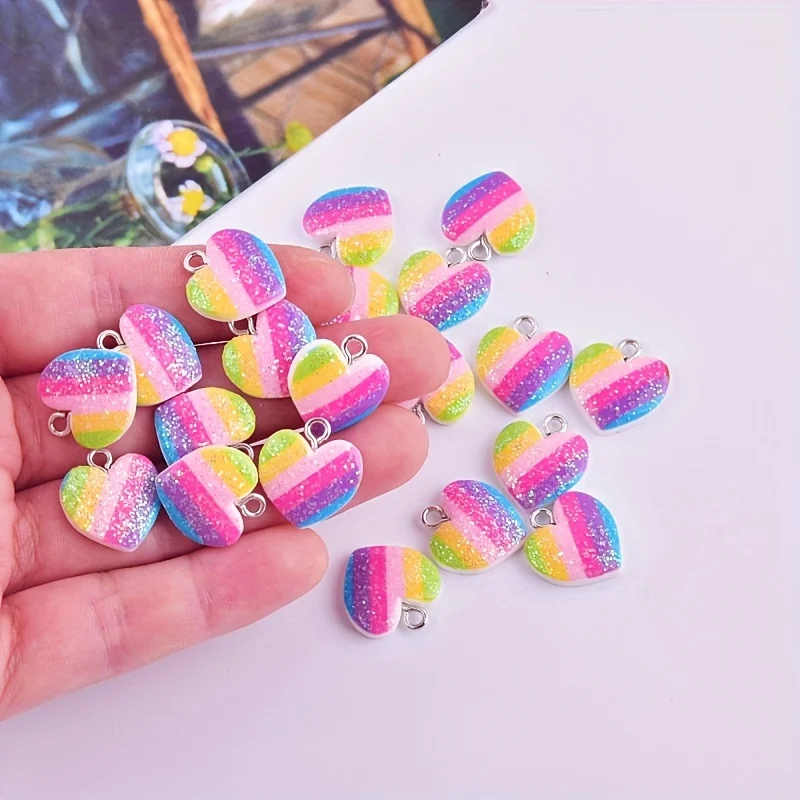Resin Art Jewellery Kit - 10 Pezzi Ciondoli a Cuore in