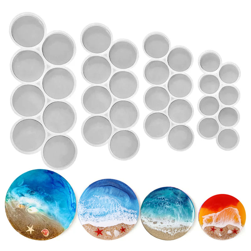 Resin Art Kit With Molds - Stampo in silicone rotondo con impugnatura