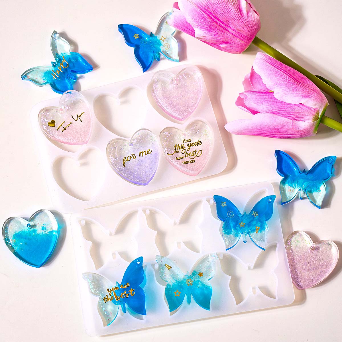 Resin Art Kit With Molds - Stampo in Silicone per Orecchini a