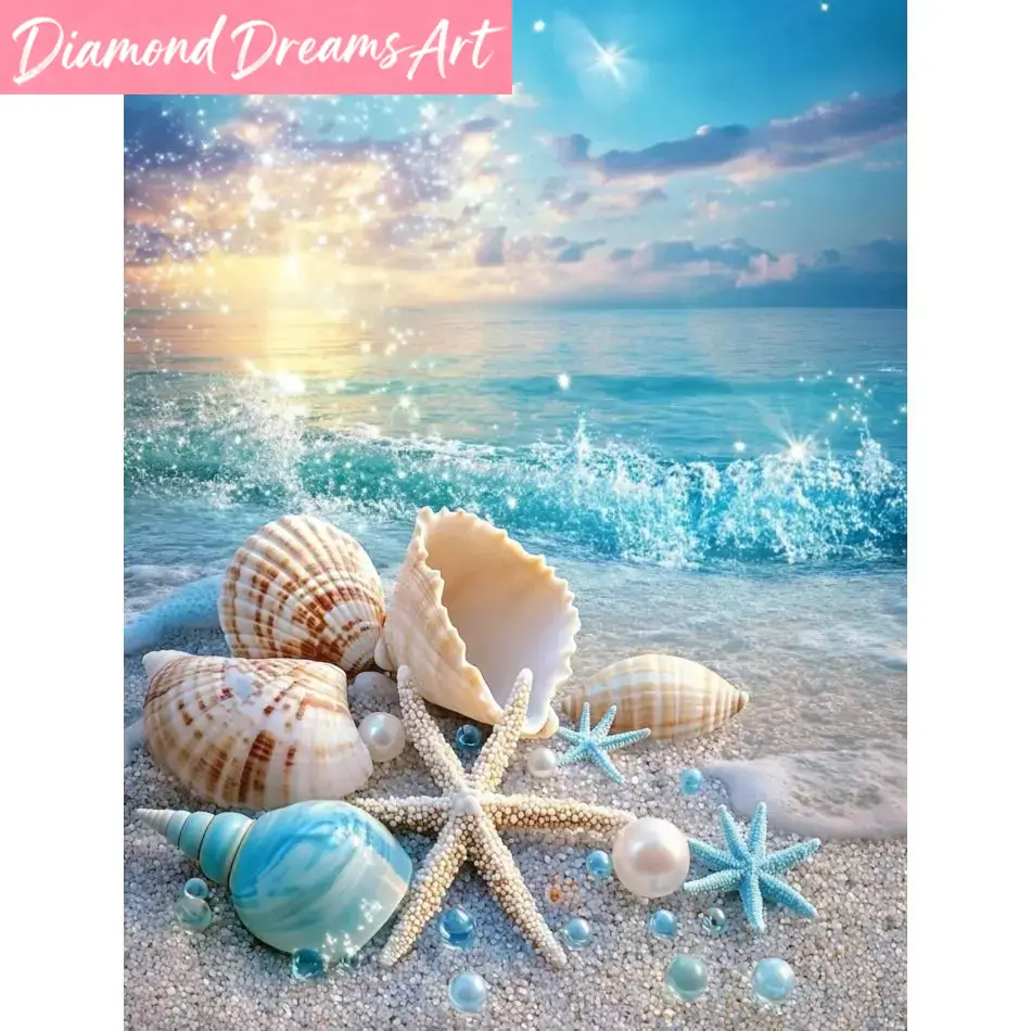 Resin Art Beach - Kit di pittura con diamanti senza