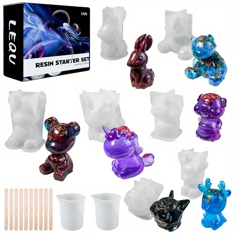 Resin Art Kit With Molds - Set di 19 stampi in resina,