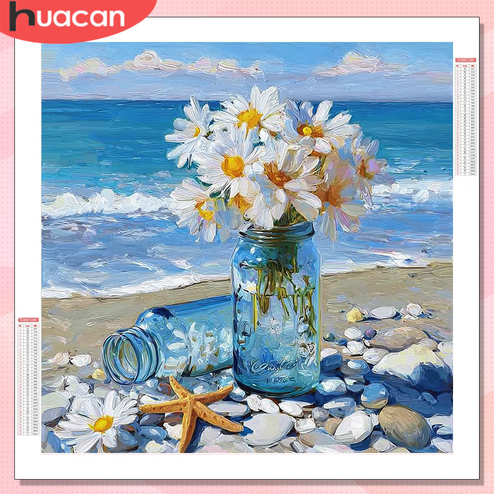 Resin Art Beach - HUACAN Kit Pittura Diamante Fiore Margherita,